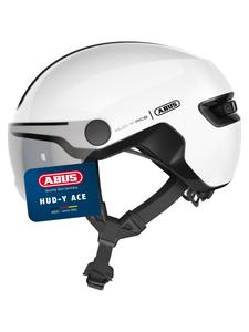 ABUS Велосипедный шлем HUD-Y ACE блестящего белого цвета
