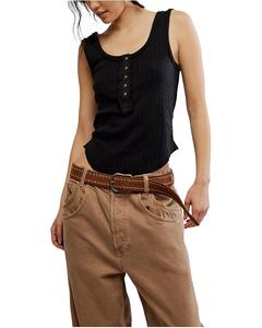 Топ Free People Care Bryson Henley Tank, черный