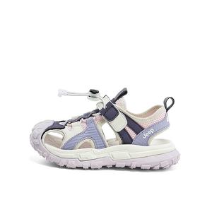 Детские сандалии гламурные фиолетовые Jeep, туманно-серые