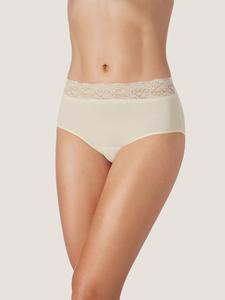 Бой-шорты zd ZERO DEFECTS Atenea lace high waist panty soy fiber, Natural White