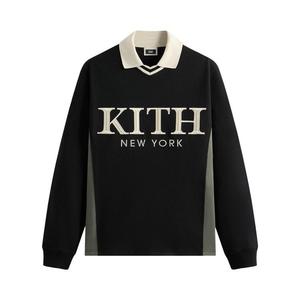 Поло Kith Pique Long-Sleeve Tap Polo, Black