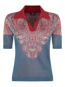 Рубашка-поло с принтом пейсли ETRO, синий