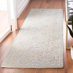 Ковер-дорожка SAFAVIEH, 77 x 488 см, Cambridge Collection, Blue & Gold, ручной работы из марокканской шерсти, идеально для помещений с высокой проходимостью в гостиной, спальне (CAM234A)