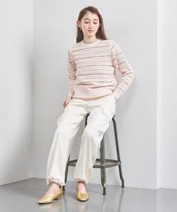 Пуловер, связанный крючком с фестончатым краем United Arrows, цвет Lt.Pink