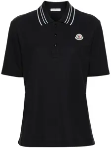 Рубашка поло с нашивкой-логотипом MONCLER, черный