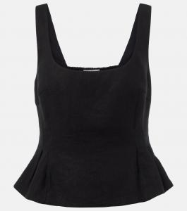 Розали пиджак с баской из льна Posse, черный