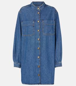Платье-рубашка из денима с двойным карманом Frame, цвет boy blue