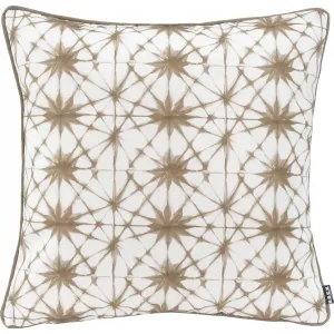 Декоративная подушка Badu Batik Saphire Outdoor с кантом, наволочка с наполнителем, 1 штука H.O.C.K., Natur/beige + gemustert