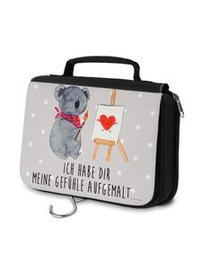 Mr. & Mrs. Panda Косметичка с изображением коалы и надписью, выполненная в пастельно-сером цвете