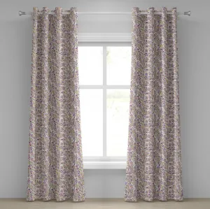 Абстрактная штора на люверсах ABAKUHAUS, букет сирени и фиалок, цветущих весенних цветов, декоративные двухпанельные шторы, 280 см x 260 см, светло-зеленый, лавандово-кремовый