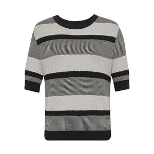 Свитер Deep Breath с короткими рукавами и полосками, черный