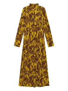 Миди-платье Lily's Ballet с цветочным принтом и высоким воротником Maliparmi, желтый