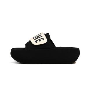 Shougu Женские противоскользящие шлепанцы на резиновой подошве черные, цвет Black