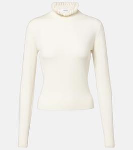 Вязаный свитер из шерстяной смеси с фигурным краем McQueen, Ivory