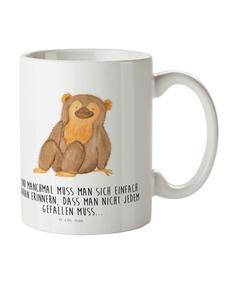 Детская кружка с обезьянкой и надписью на белом фоне Mr. & Mrs. Panda