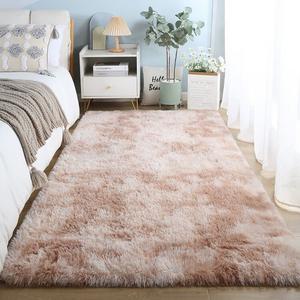 Y U-LIVE Ковер 100х160 см для спальни/гостиной в скандинавском стиле, с длинным ворсом, утолщенный, не скользящий, бежевый
