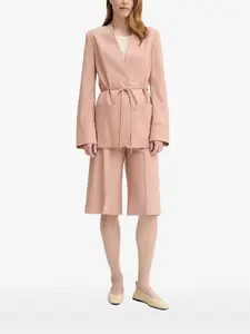 Однобортное пальто с поясом и карманами AERON, розовый