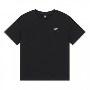 Футболка New Balance Logo Embroidered Knit Round Neck Short Sleeve Black T-Shirt, черный