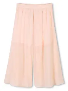 Шелковые расклешенные брюки Chloé Kids, розовый