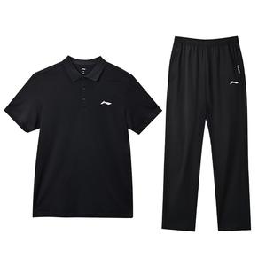 LINING Повседневный спортивный костюм мужской двойка Black