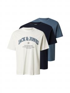 JACK & JONES Футболка 'JJEDENVER' в цветах Navy, Gentian, White