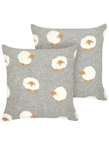 Декоративная подушка Beliani 2er Set Deko EINADIA, цвет grau/weiß