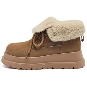 Теплые короткие зимние сапоги женские AGSDON, Chestnut[Padded]