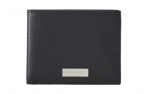 Ferragamo Мужской кошелек из кованой телячьей кожи, черный