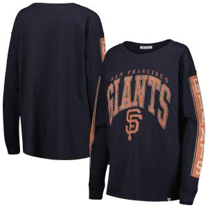 Женская черная эффектная футболка с длинным рукавом '47 San Francisco Giants
