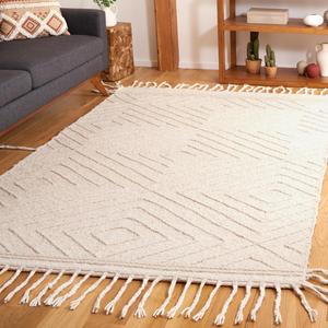 Ковер SAFAVIEH, 183 x 183 см, Natura Collection, Ivory, Handmade Wool, подходит для помещений с высокой проходимостью в гостиной, спальне (NAT332A)