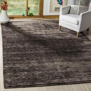 Ковер SAFAVIEH, 92 x 153 см, Mirage Collection, Charcoal, ручной работы, современный вискозный, идеально для помещений с высокой проходимостью: прихожая, гостиная, спальня (MIR635A)