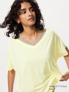Футболка AIRism relaxed с V-вырезом Uniqlo, 41 yellow