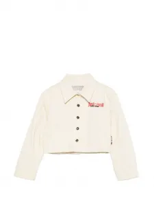 Джинсовая куртка с вышитым логотипом Just Cavalli, бежевый