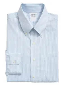 Оксфордская рубашка в полоску Brooks Brothers, синий