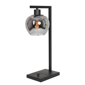 Настольная лампа Steinhauer Lotus, алюминий / дымчатое стекло - черный - 1 пламя