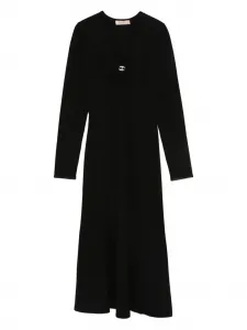 Платье миди с длинными рукавами TWINSET, черный