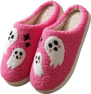 Домашние тапочки на Хэллоуин для женщин и мужчин, для дома и улицы, из пеноматериала с эффектом памяти, мягкие, с поддержкой свода стопы, милые, забавные, жуткие, для спальни, праздничные, зимние, подарки на Хэллоуин и Рождество. Мягкие Baimiu, B-a3