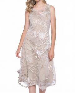 Платье без рукавов с сетчатым принтом, цвет светло-хаки, многоцветное Picadilly, Light Khaki Multi