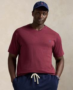 Мужская футболка большого размера классического кроя с V-образным вырезом Polo Ralph Lauren, Spring Wine Heather