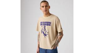 Футболка свободного кроя с графическим принтом Levi's, Go Rodeo White Pepper - Tan