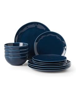 Набор посуды Bay Colors Solid из 12 предметов, на 4 персоны Lenox, синий