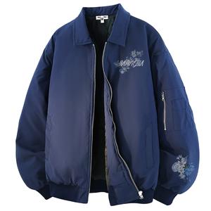 Куртка Unisex Lapel Thickened HUANQIU, темно-синий[padded and thickened]