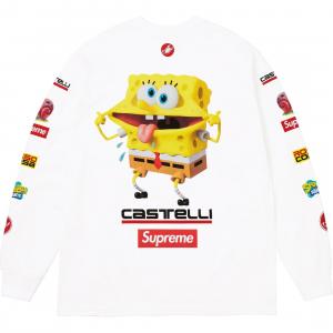 Футболка SpongeBob/Castelli Racing с длинными рукавами Supreme, белый