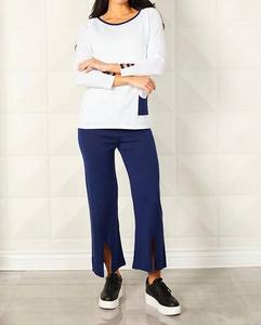 Топ с вырезом под горло, темно-синий/белый Angel Apparel