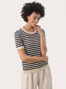 Джемпер с коротким рукавом в полоску nattaya Part Two, цвет French Navy