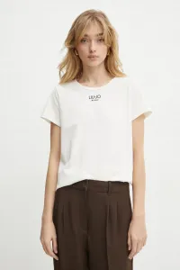 Хлопковая футболка Liu Jo, бежевый