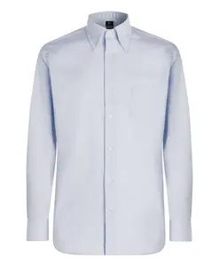 Рубашка из хлопка стандартного кроя с мелкими деталями Boggi Milano, синий