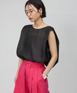 Прозрачная атласная блузка без рукавов Babylone, цвет Black 19