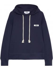 Толстовка с капюшоном и нашивкой-логотипом MSGM, синий