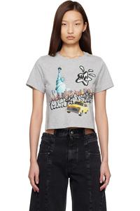 Marc Jacobs Эксклюзивная серая футболка Ssense с надписью «Нью-Йорк»